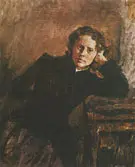 By the Window Portrait of Olga Trubnikova 1885 By Valentin Serov
