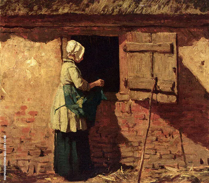 A Peasant Woman by a Barn By Anton Mauve