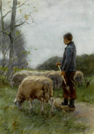 A Shepherd and His Flock By Anton Mauve