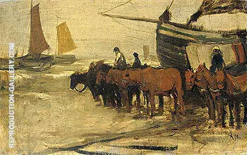 Towing into Sea of a Fishing Boat By Anton Mauve