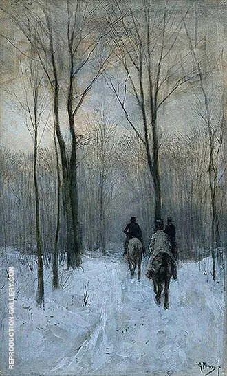 Riders in the Snow of the Woods at The Hague By Anton Mauve