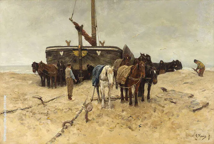 Fishing Boat on the Beach By Anton Mauve