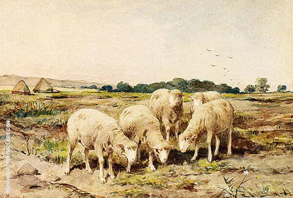 Grazing Sheep By Anton Mauve