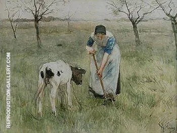 Farmers Wife from Laren with a Little Goat By Anton Mauve