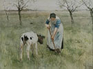 Farmers Wife from Laren with a Little Goat By Anton Mauve