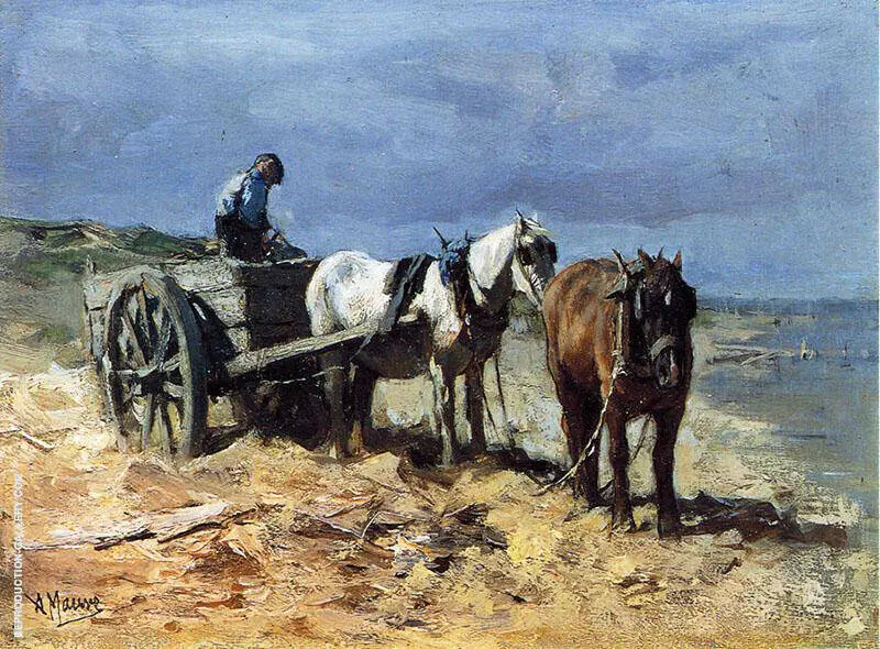 A Team and Pull Cart By Anton Mauve
