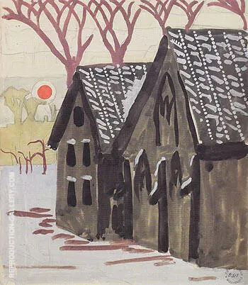 Landscape with Orange Sun 1916 By Charles Burchfield
