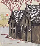 Landscape with Orange Sun 1916 By Charles Burchfield
