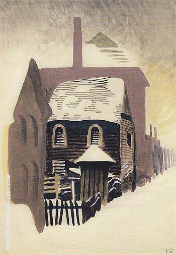 Clapboard House 1917 by Charles Burchfield | Oil Painting Reproduction