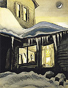 New Moon in January 1918 By Charles Burchfield