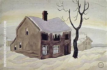 House and The Snow 1920 By Charles Burchfield