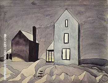Two Houses 1920 By Charles Burchfield