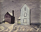 Two Houses 1920 By Charles Burchfield