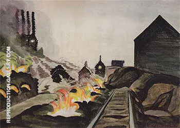 Coke Ovens at Night 1920 By Charles Burchfield
