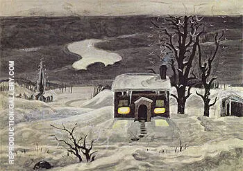 Cloud and Lonely Farmhouse 1920 By Charles Burchfield