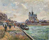 The Bridge of the Archbishops Palace and the Apse of Notre Dame Paris c1880 By Armand Guillaumin