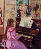 Young Girl at Piano By Armand Guillaumin