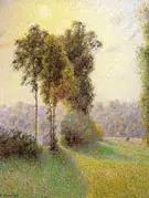 Sunset at Saint Charles Eragny By Camille Pissarro