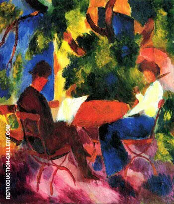Couple at Garden Table By August Macke