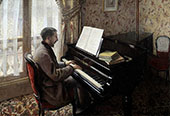 Young Man Playing the Piano 1876 By Gustave Caillebotte
