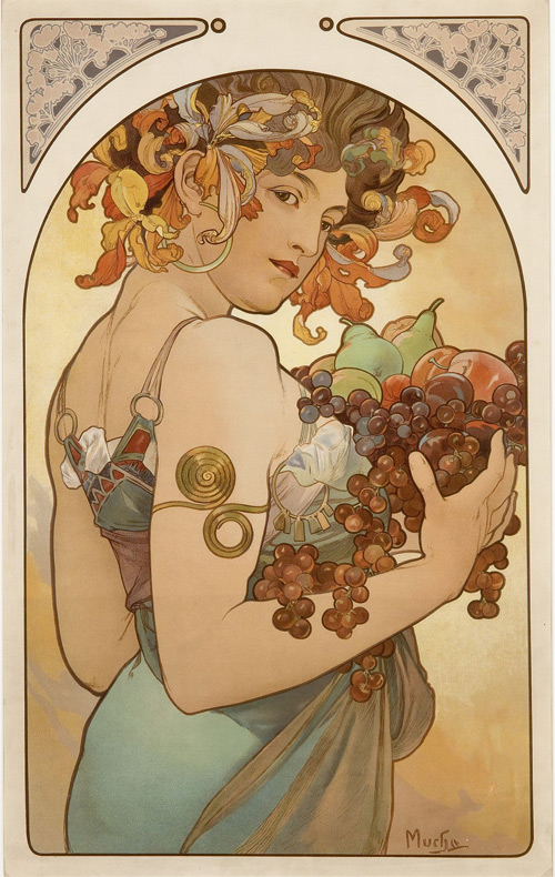 Fruit 1897 by Alphonse Mucha | Oil Painting Reproduction