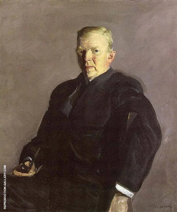 Man with a Pipe Portrait of Professor Joseph Russell Taylor 1912 By George Bellows