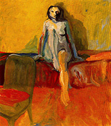 Figure on Red Couch 1957 By Elmer Bischoff