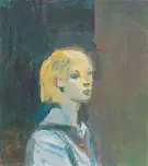 Girl with Blue Blouse 1959 By Elmer Bischoff