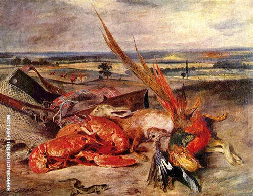 Still Life with Lobsters 1826 By Eugene Delacroix