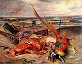 Still Life with Lobsters 1826 By Eugene Delacroix
