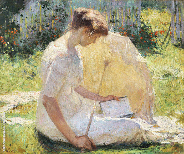 The Reader 1906 by Frank Weston Benson | Oil Painting Reproduction