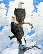 Two Eagles on a Branch 1930 By Frank Weston Benson
