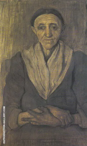 Old Woman Sitting with her Hands in her Lap 1899 By Paula Modersohn-Becker