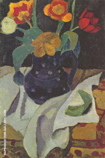Still Life with Tulips 1907 By Paula Modersohn-Becker