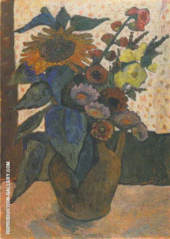 Still Life with Sunflowers 1907 By Paula Modersohn-Becker