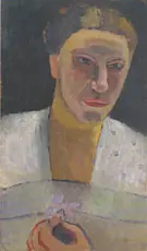 Lee Hoetger with a Flower 1906 By Paula Modersohn-Becker