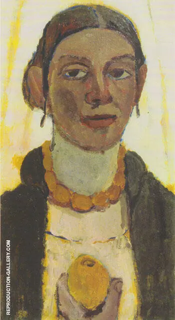 Self Portrait with Lemon 1906/7 By Paula Modersohn-Becker