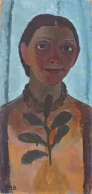 Self Portrait with Camellia Branch 1907 By Paula Modersohn-Becker