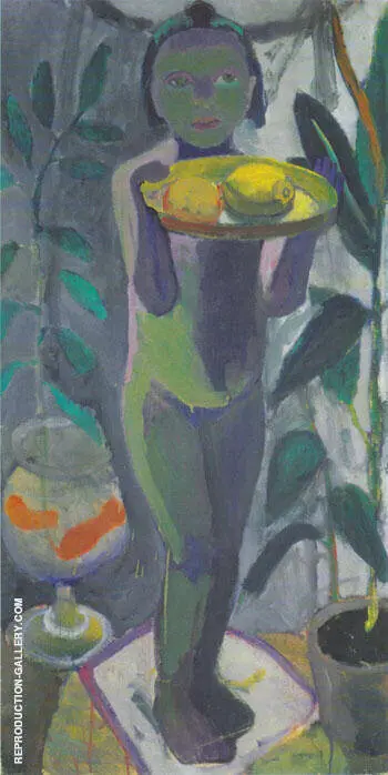 Nude Girl with Goldfish Bowl 1906/7 By Paula Modersohn-Becker