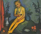 Nude Girl with Flower Vases 1906/7 By Paula Modersohn-Becker