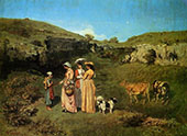 Young Ladies of the Village c 1851-52 By Gustave Courbet