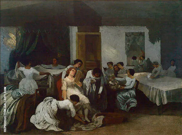 Preparation of the Dead Girl c1850 By Gustave Courbet