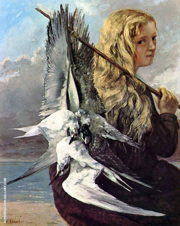 The Girl with Seagulls Trouville 1865 | Oil Painting Reproduction