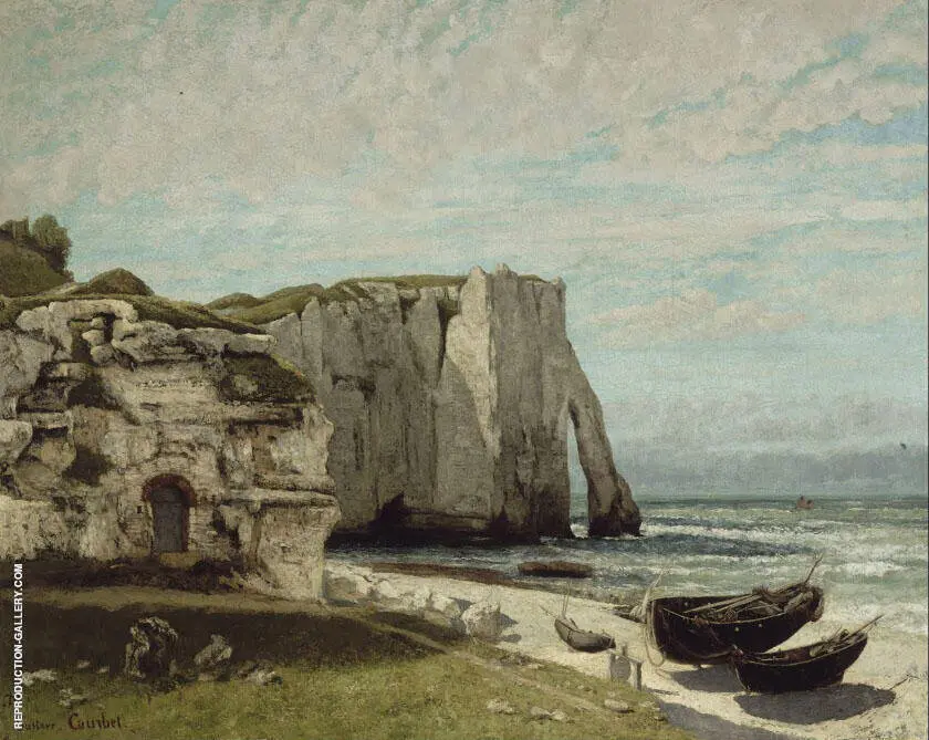 The Cliff at Etretat at the Storm c1869 By Gustave Courbet
