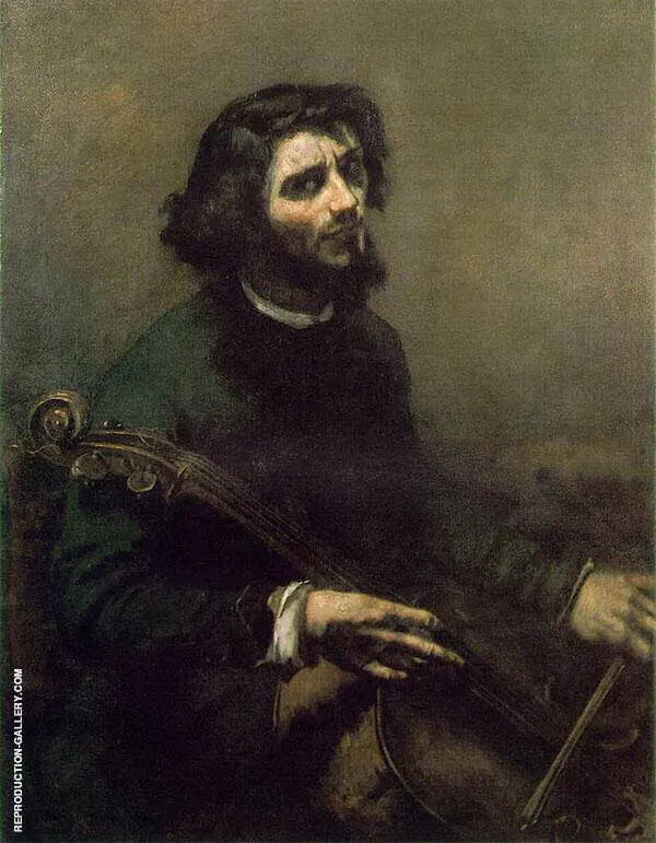 The Cellist 1847 By Gustave Courbet