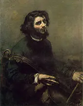 The Cellist 1847 By Gustave Courbet