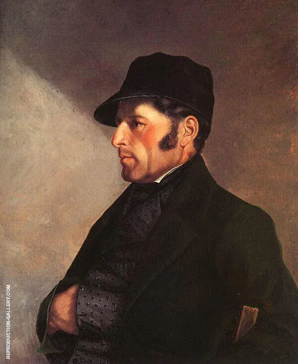 Regis Courbet, Portrait of the Artists Father c1843 By Gustave Courbet