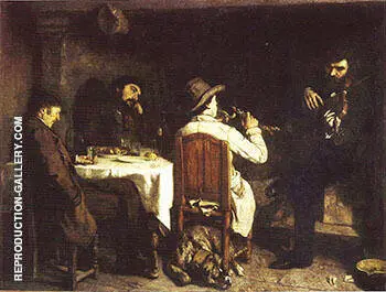 After Dinner at Ornans 1848-49 By Gustave Courbet