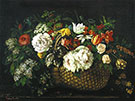 Flowers in a Basket 1863 By Gustave Courbet