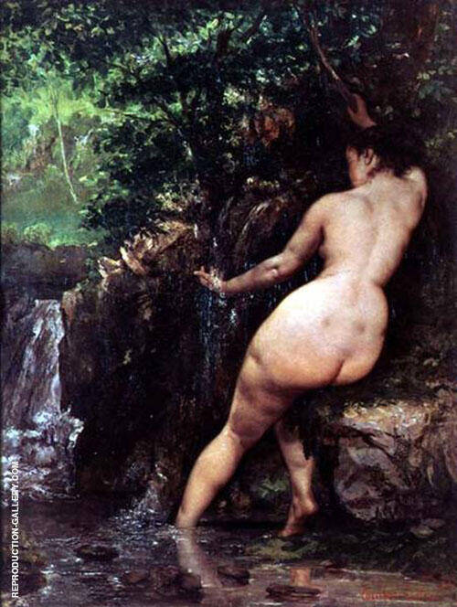 The Source Bather 1868 by Gustave Courbet | Oil Painting Reproduction